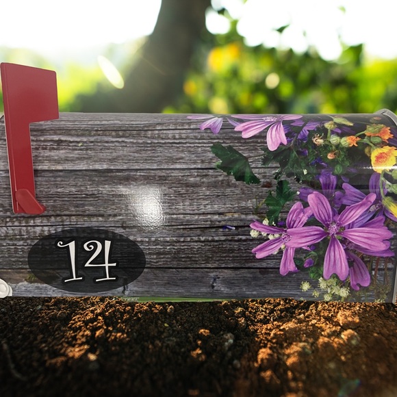 Beautiful Custom Mailbox with floral design. Add your name & address optional. - Picture 9 of 11